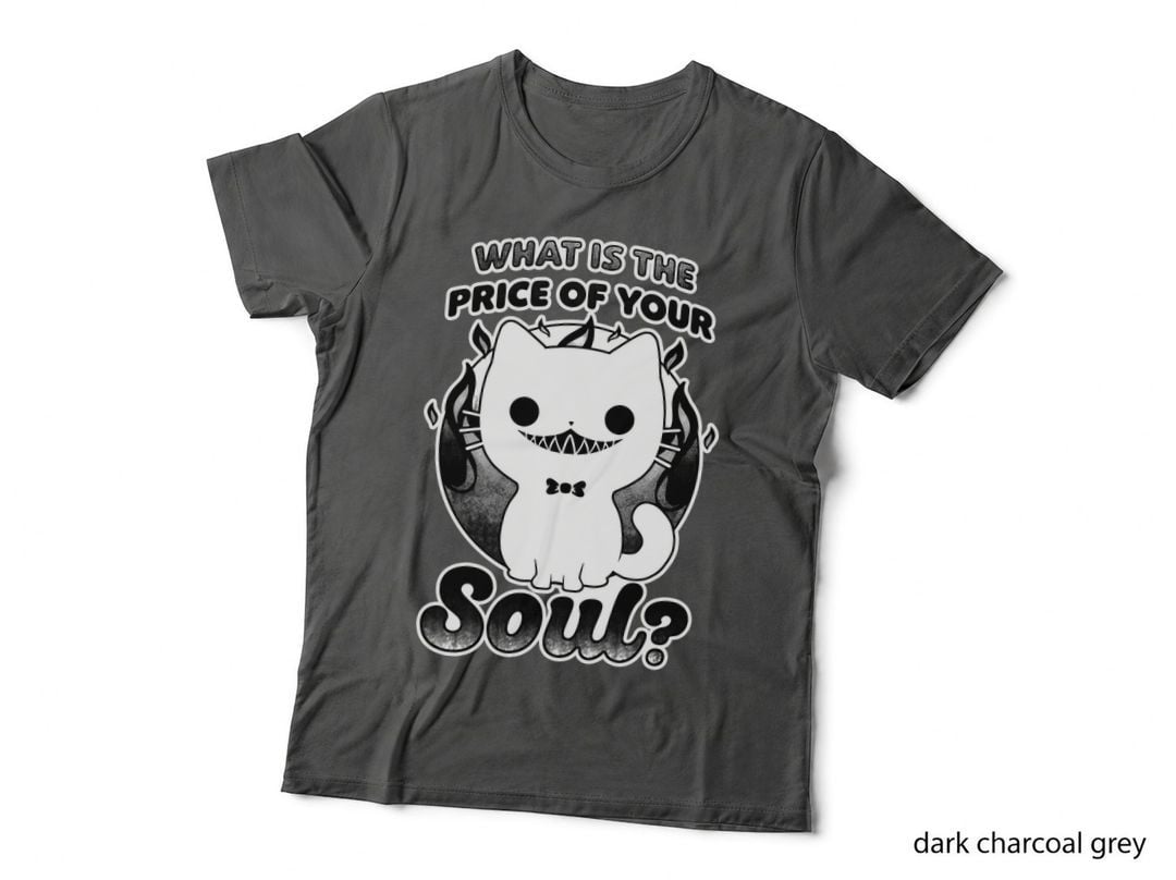 Cat Buys Souls T-Shirt, Creepy Demon Tee, Gift for Creepypasta Fans