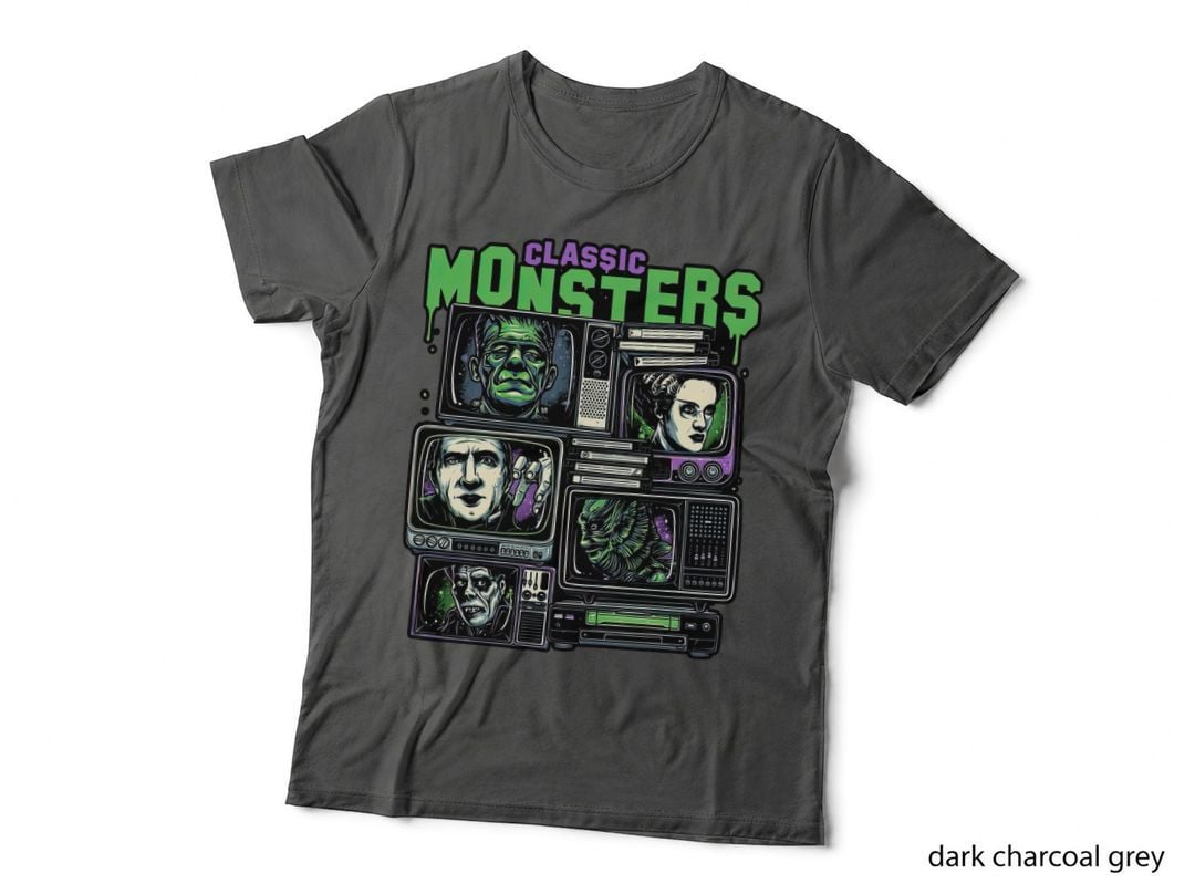 Classic Monsters T-Shirt, Retro Horror Tee, Gift for Horror Fans
