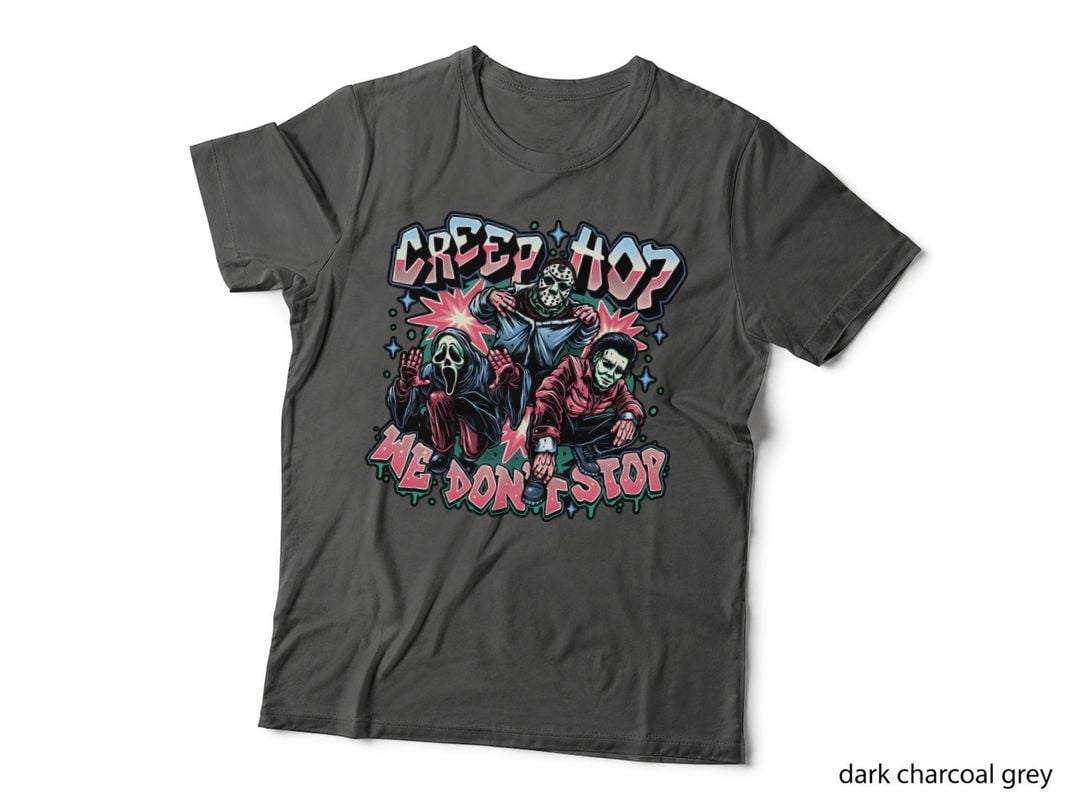 Creep Hop We Don't Stop Slashers, Graffiti Horror Icons, Halloween T-Shirt
