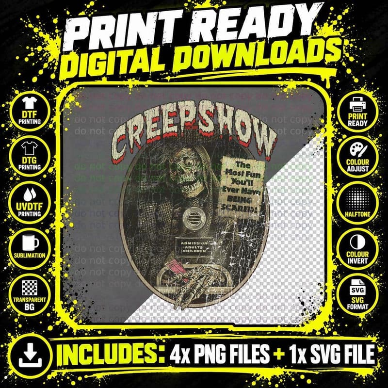 Creepshow 1982 Tee, Vendor Skeleton Png SVG Digital Bundle