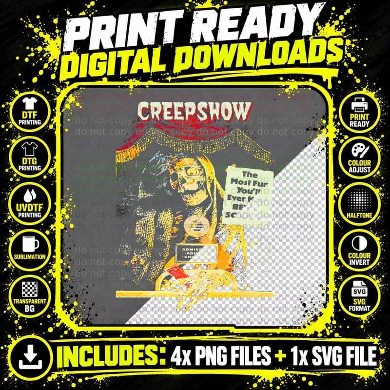 Creepshow T-Shirt, Retro Horror Movie, Scary Movie Fan Png SVG Digital Bundle