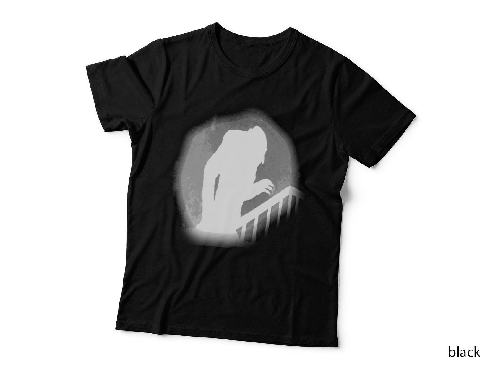 Creepy Staircase Silhouette T-Shirt, Halloween Horror Theme
