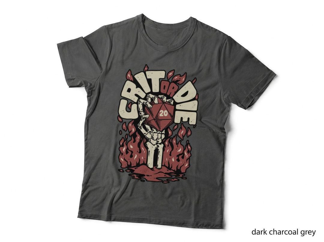 Crit or Die T-Shirt, Retro Horror Tee, Gift for Gamers