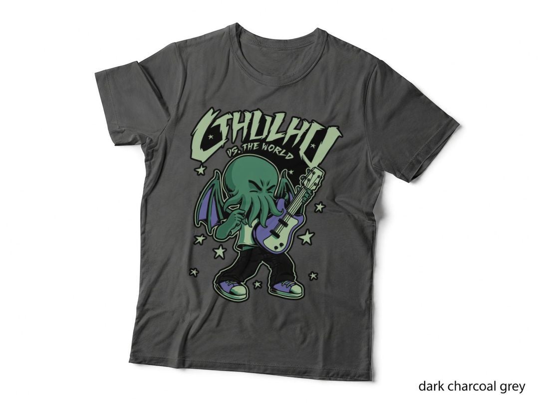 Cthulhu Rocker T-Shirt, Comic Rock Tee, Gift for Horror Fans