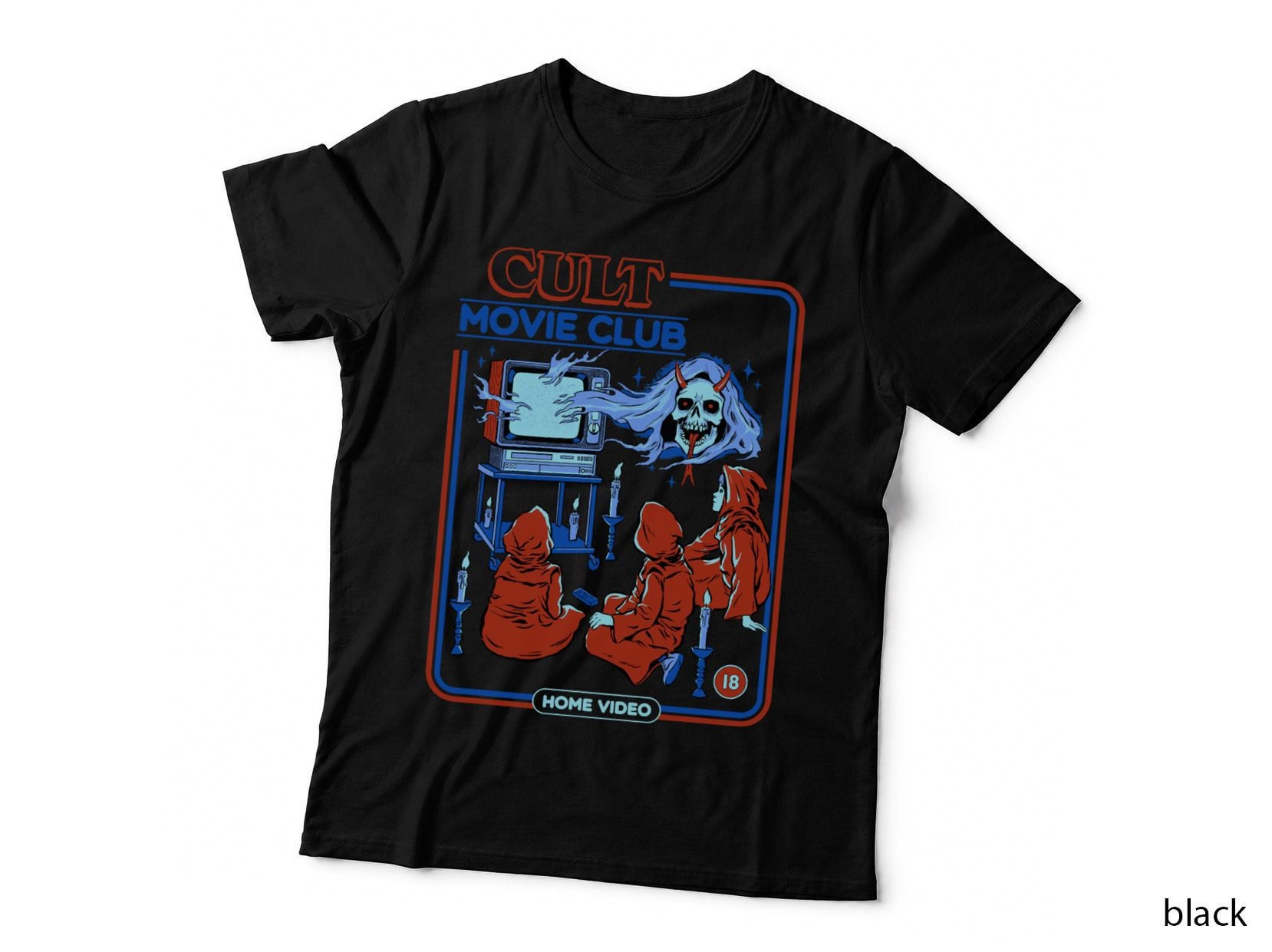 Cult Movie Club T-Shirt, Retro Horror Theme, Vintage Movie Fan Gift
