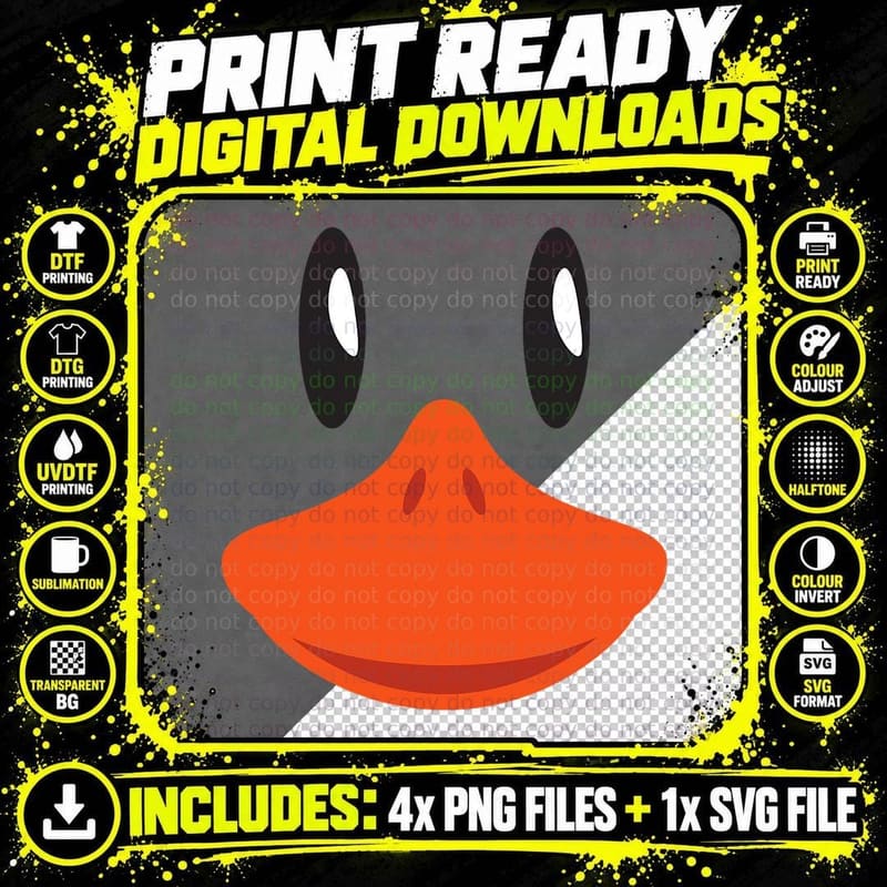 Cute Duck Face Awesome Halloween Costume Gift T-Shirt Png SVG Digital Bundle