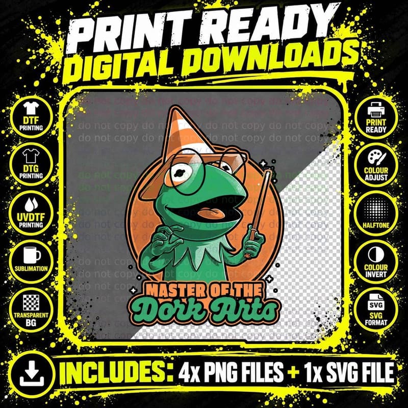 Dark Magic Frog T-Shirt, Retro Horror Tee Png SVG Digital Bundle