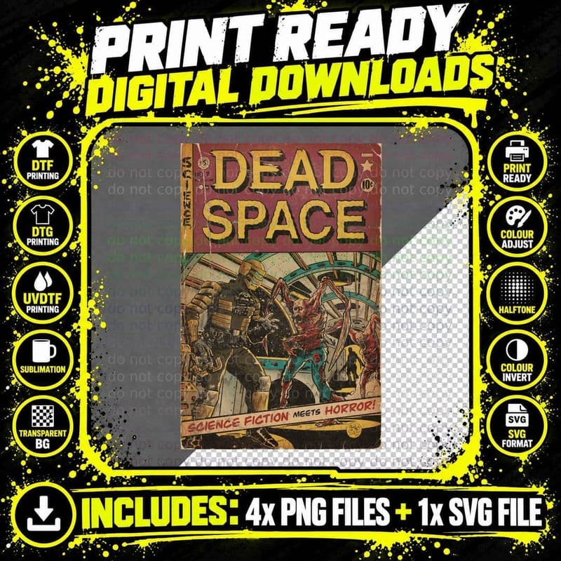 Dead Space Comic Cover T-Shirt, Science Fiction Meets Png SVG Digital Bundle
