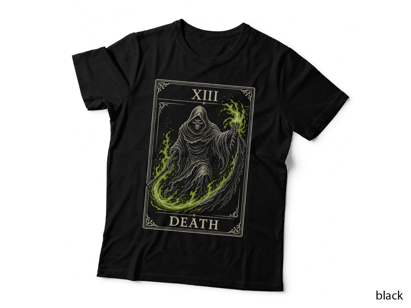 Death Tarot Card XIII Reaper T-Shirt Occult Gothic Witchy Halloween Gift Tee