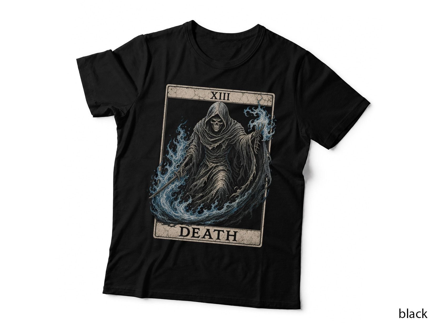 Death Tarot XIII Grim Reaper T-Shirt Occult Gothic Witchy Halloween Gift Tee