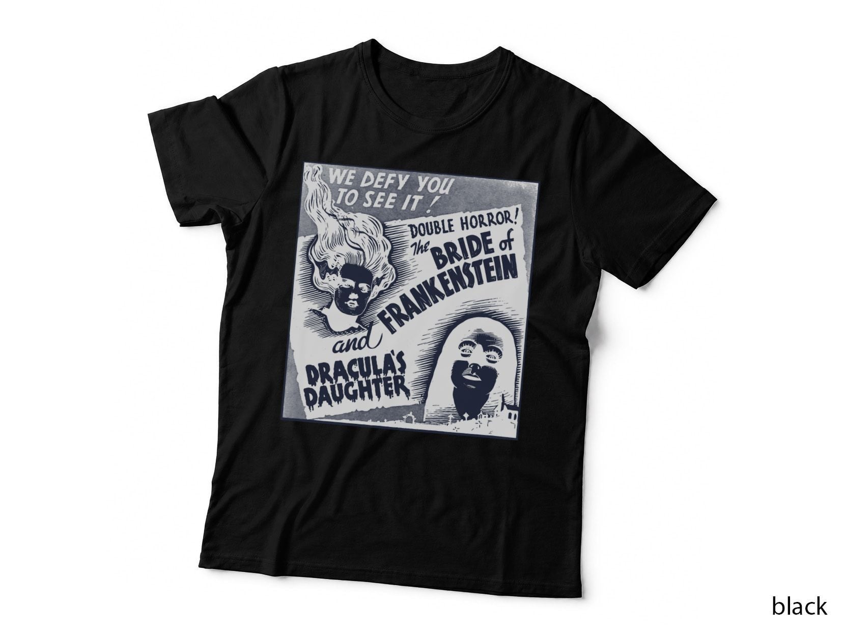 Double Horror Movie Poster T-Shirt, Vintage Horror Film, Retro Movie Fan Art