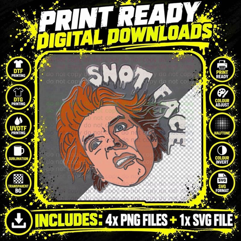 Drop Dead Fred T-Shirt, Retro Horror, Snot Face Png SVG Digital Bundle