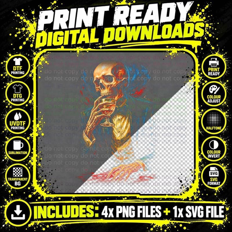 Elegant Skeleton Anatomy T-Shirt, Spooky Season Png SVG Digital Bundle