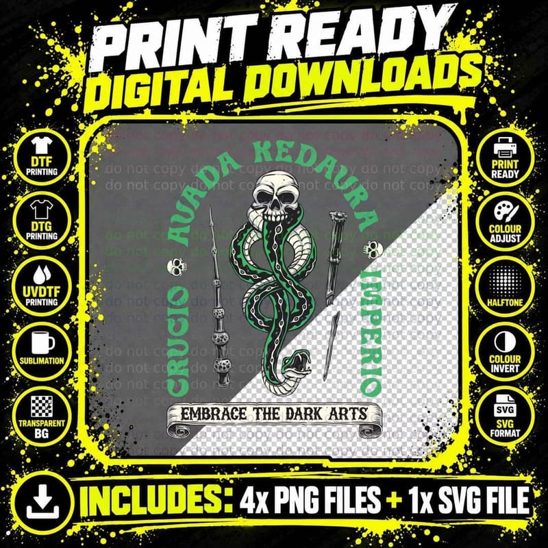 Embrace the Dark Art, Creepy Art, Dark Art Work Png SVG Digital Bundle