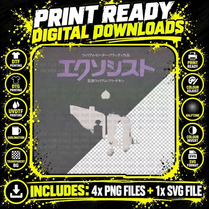 Exorcist Movie Poster T-Shirt, Horror Classic Design Png SVG Digital Bundle