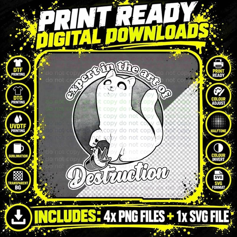 Expert in Destruction T-Shirt, Retro Horror Tee Png SVG Digital Bundle