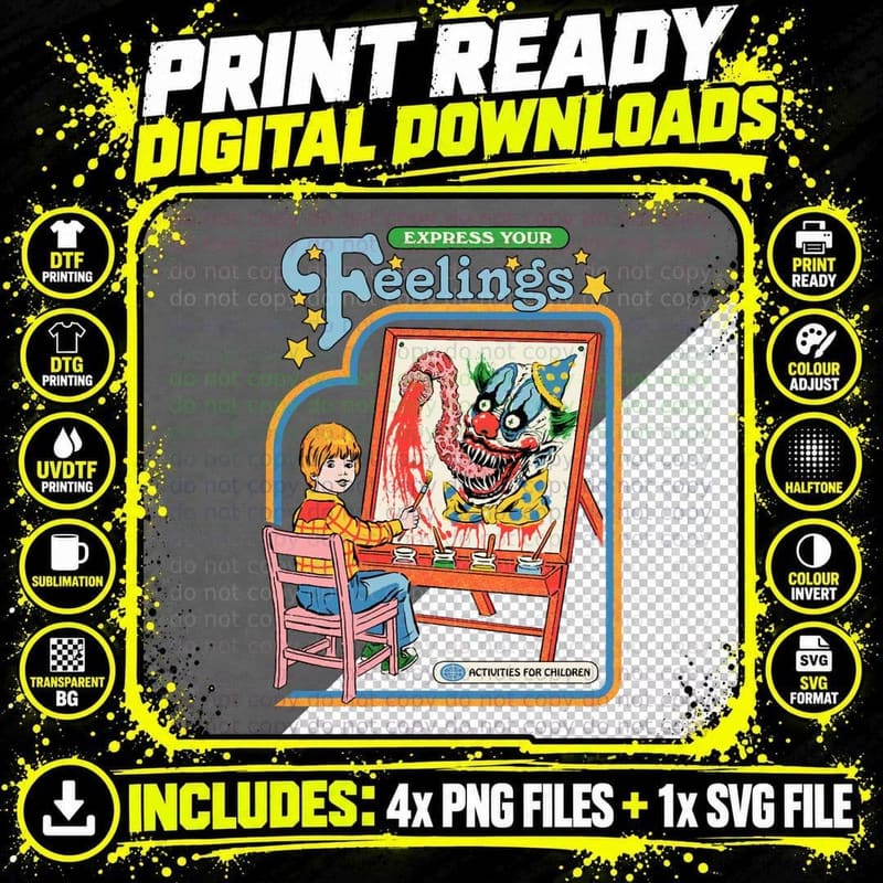 Express Your Feelings Retro Parody Png SVG Digital Bundle