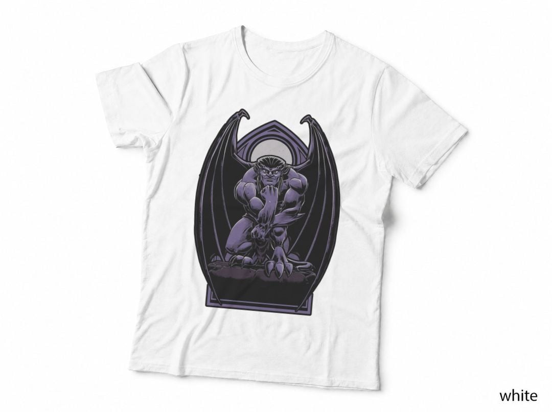 Gargoyle Animation Statue T-Shirt, Gothic 90s Tee, Gift for Horror Fans