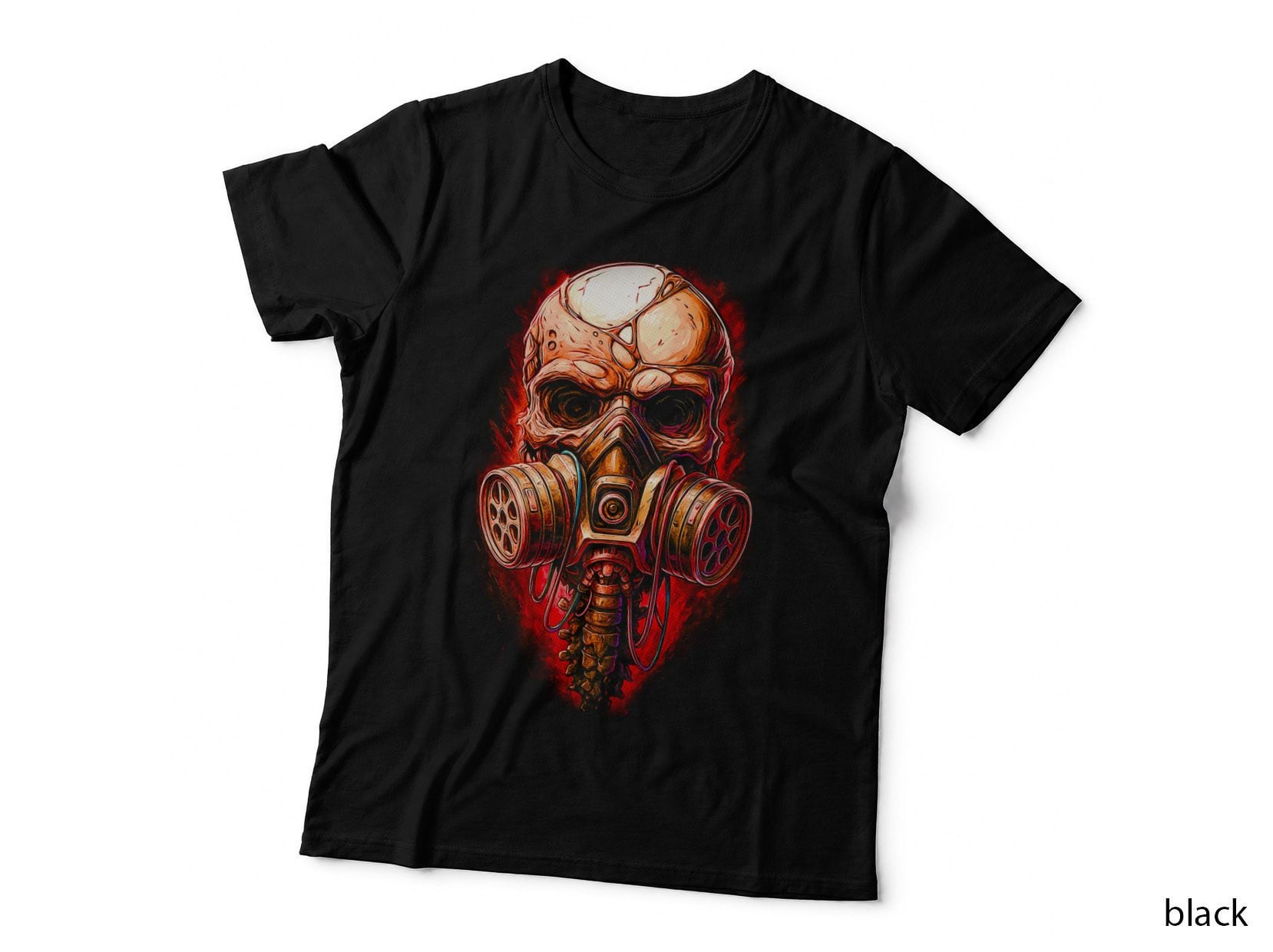 Gas Mask T-Shirt, Cyberpunk Art Print, Cyberpunk Horror Tee