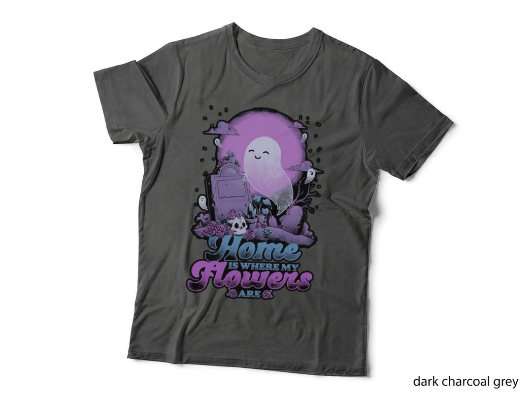 Ghost Home Flowers T-Shirt, Dark Humor Tee, Gift for Friends