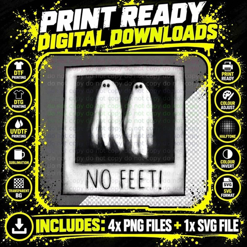 Ghosts No Feet T-Shirt, Halloween Humor, Spooky Humor Png SVG Digital Bundle