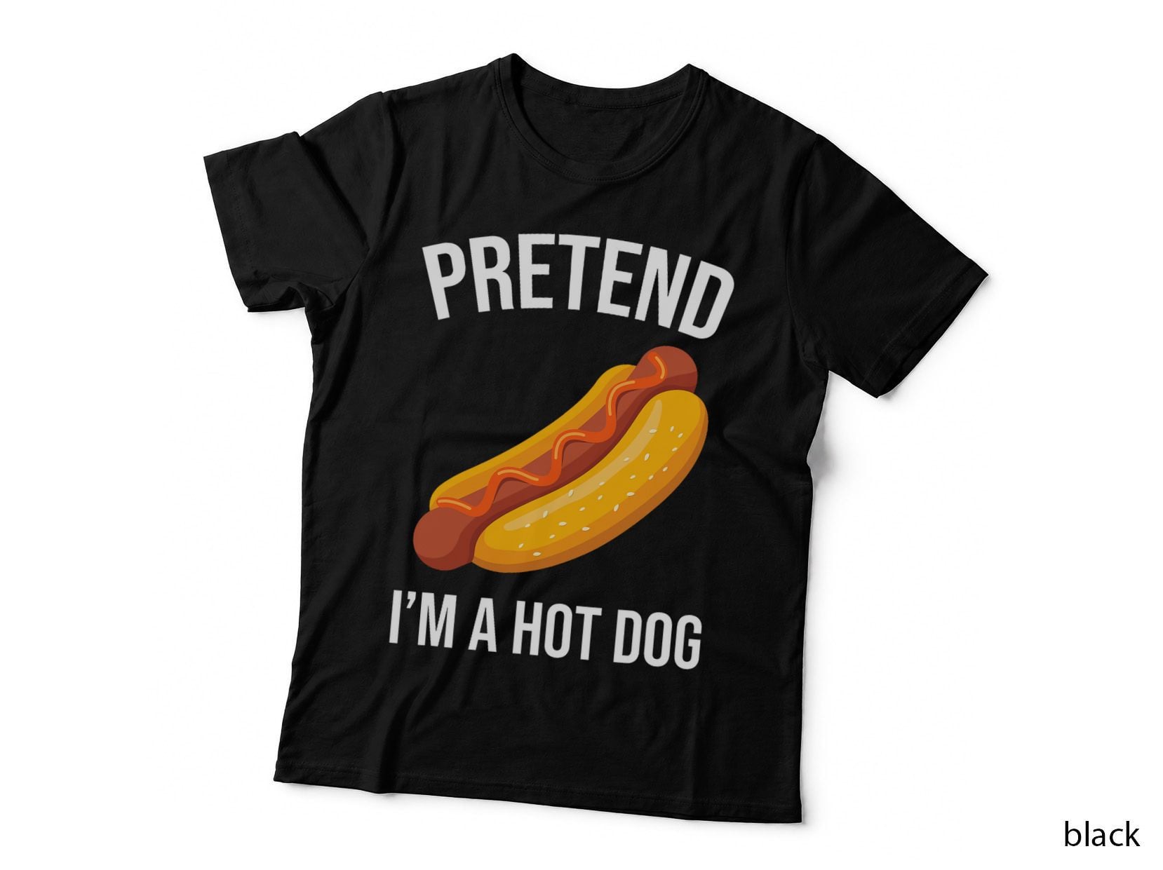 Halloween Costume Hot Dog T-Shirt, Funny Food Humor, Costume Party Wear