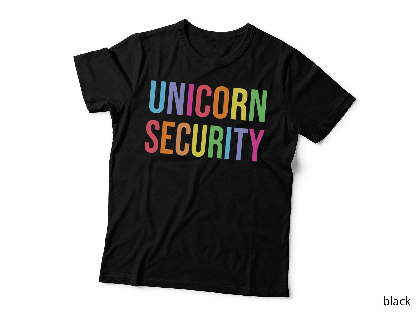 Halloween Dad Mom Daughter Adult Costume, Unicorn Security T-Shirt