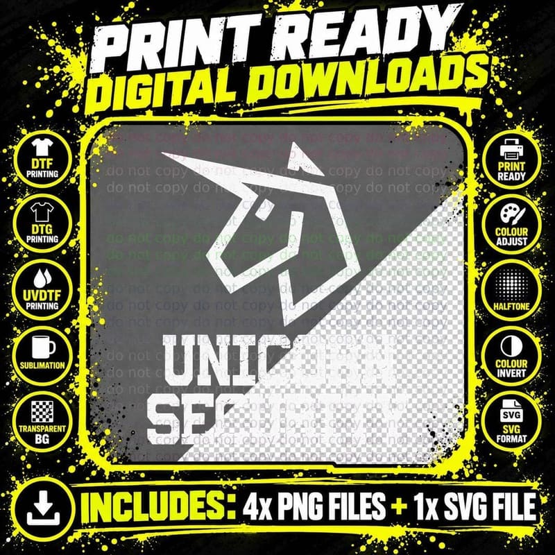Halloween Dad Mom and Daughter Costume Unicorn Security Png SVG Digital Bundle
