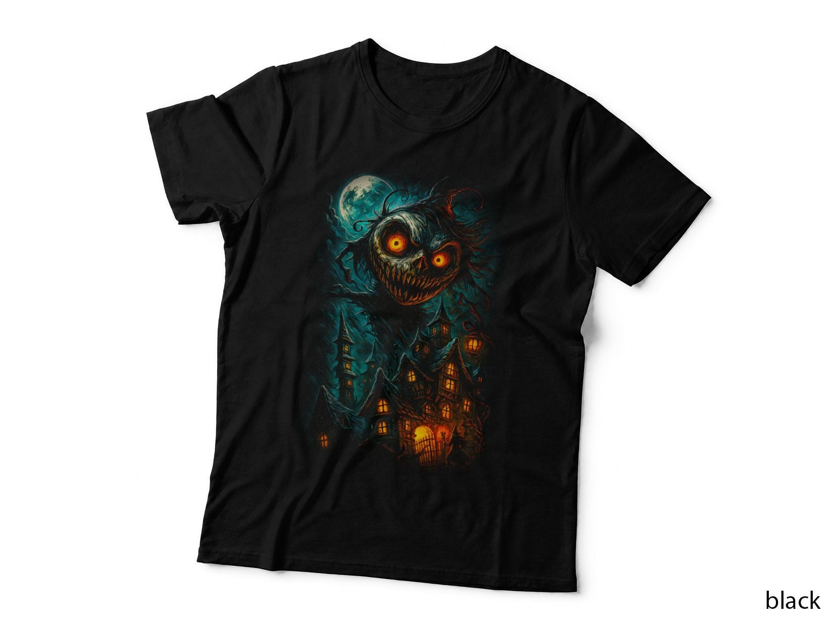 Halloween Horror Scary Face T-Shirt, Spooky Season Print, Trick or Treat Tee