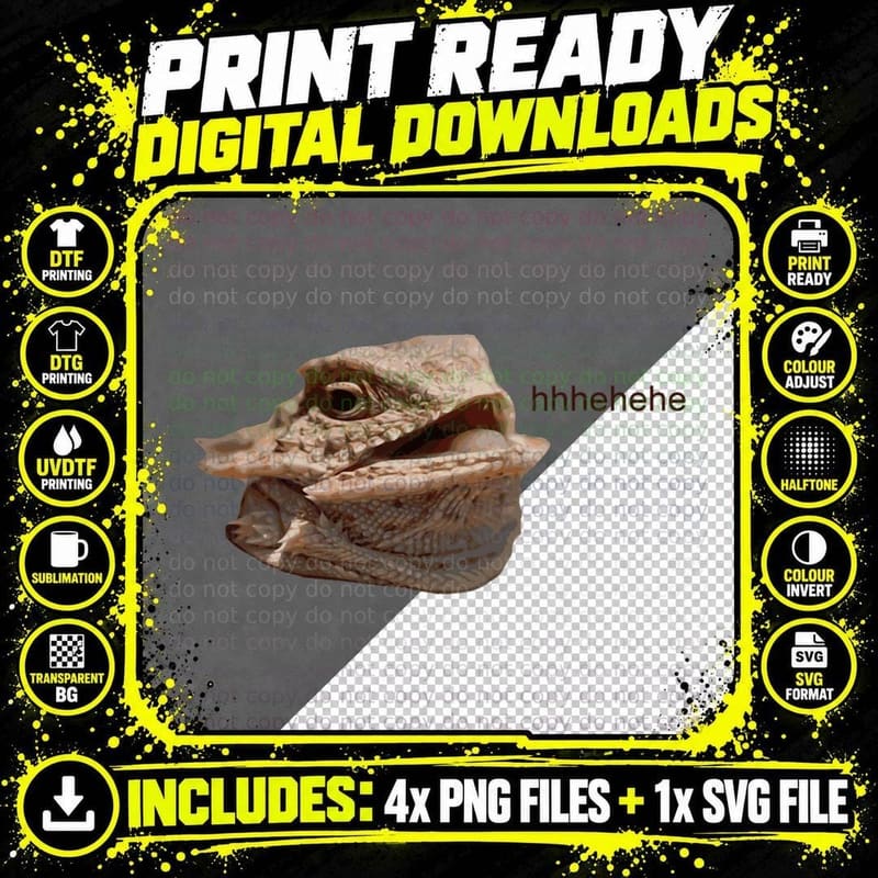 Halloween Lizard T-Shirt, Spooky Animal Print Png SVG Digital Bundle