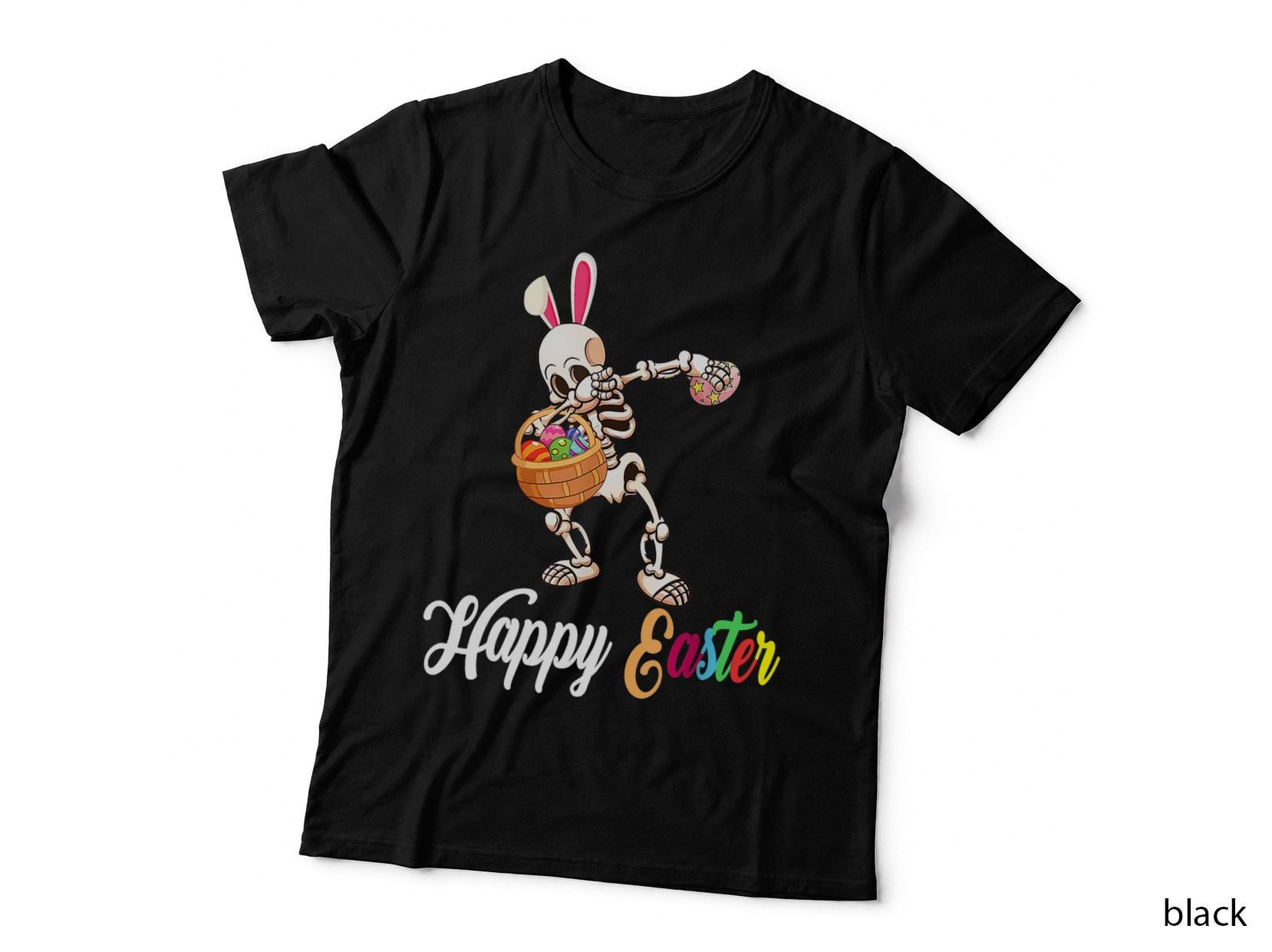 Happy Easter Dabbing Bunny Skeleton Holding Egg Hunt Lover T-Shirt