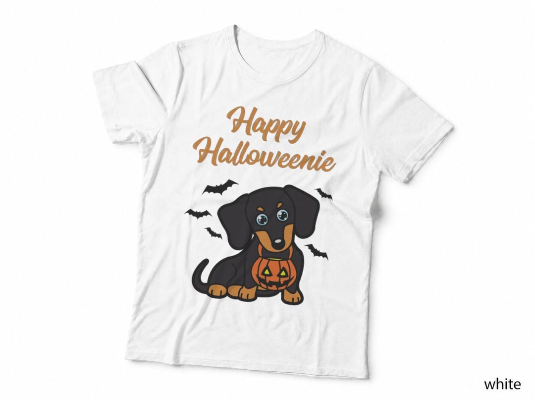 Happy Halloweenie Dachshund Dog Halloween T-Shirt