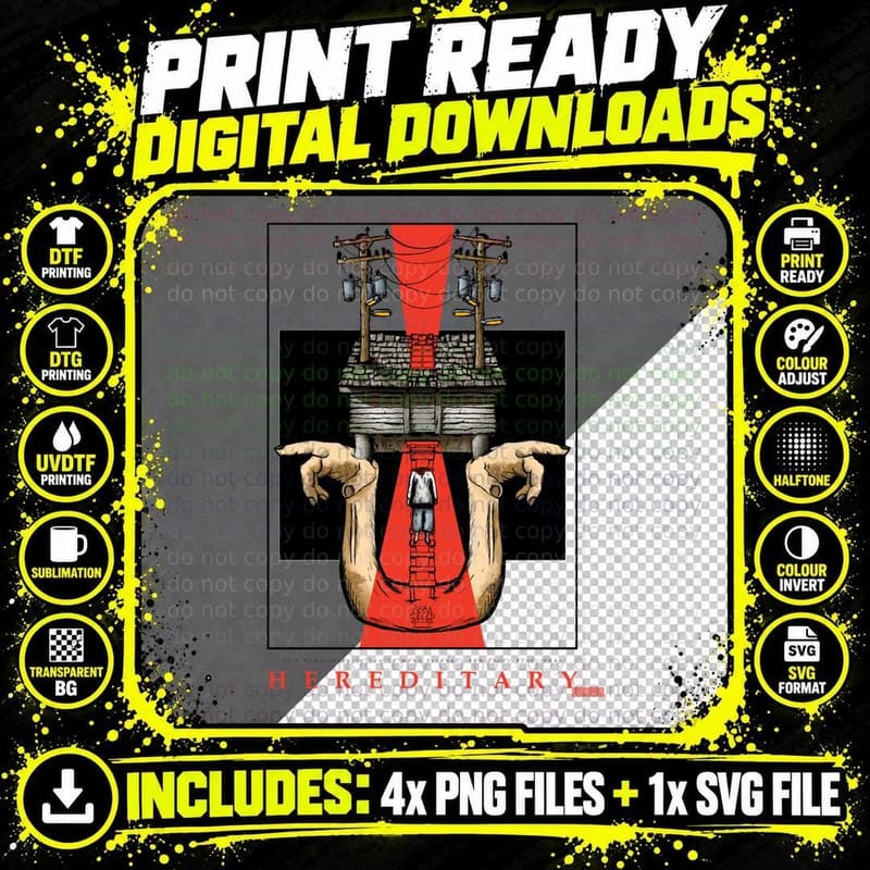 Hereditary Horror Movie T-Shirt, Gothic Horror Aesthetic Png SVG Digital Bundle