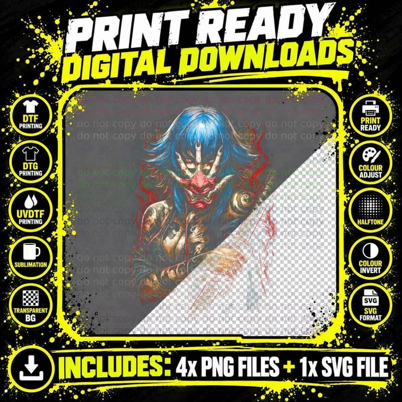 Horror Character T-Shirt, Scary Clown Print Png SVG Digital Bundle