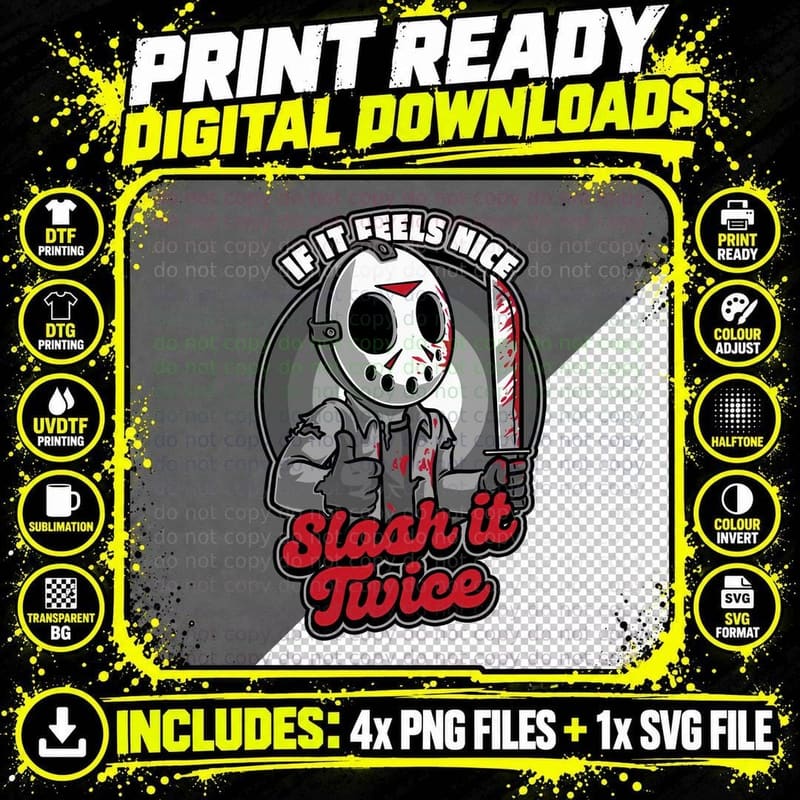 Horror Hockey Slasher T-Shirt, Halloween Tee Png SVG Digital Bundle
