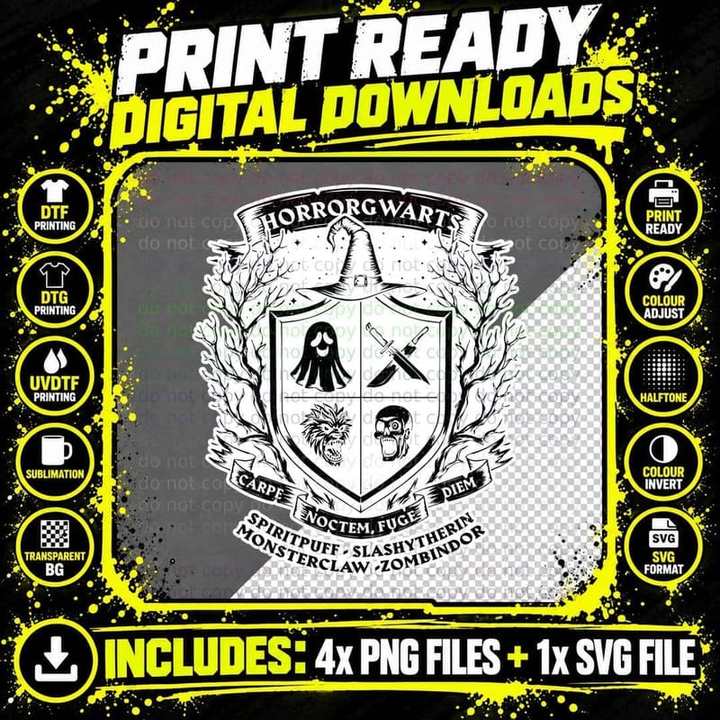 Horror Magic School T-Shirt, Halloween Tee Png SVG Digital Bundle