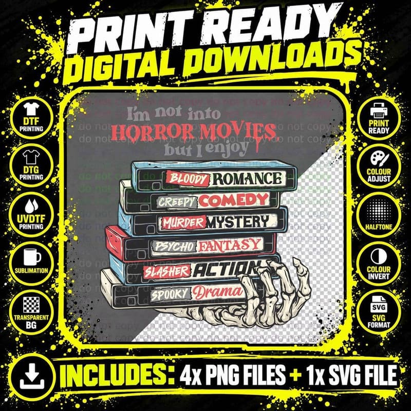 Horror Movie Lover T-Shirt, Bloody Romance Png SVG Digital Bundle