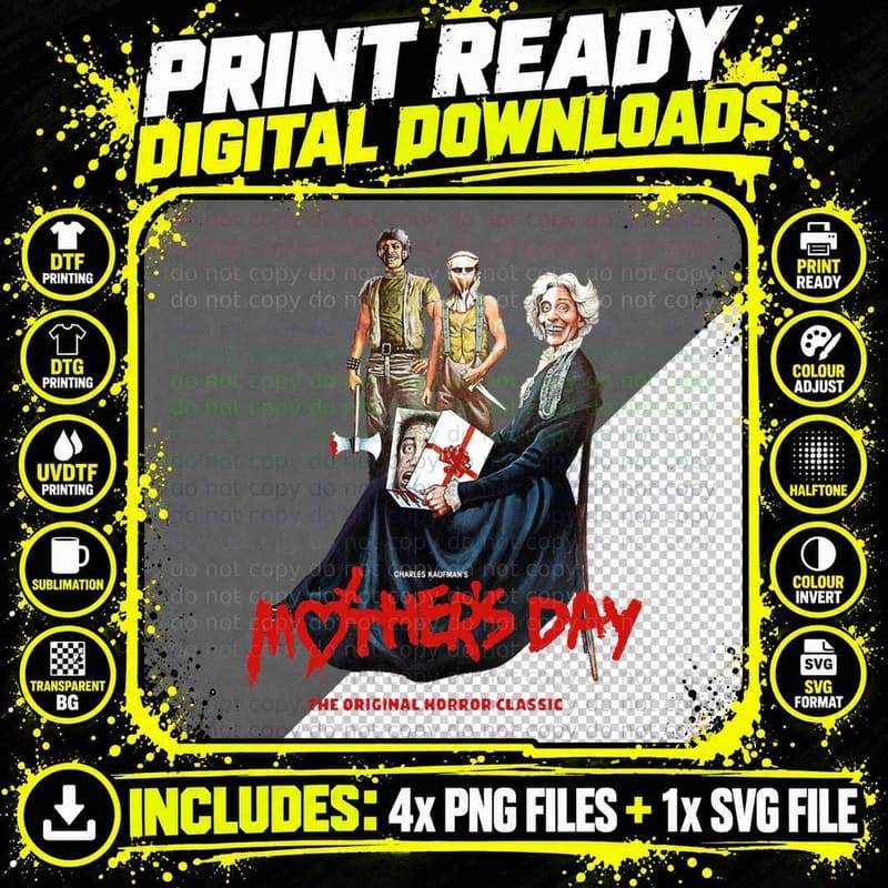 Horror Movie VHS Cover Art T-Shirt, Retro 80s Horror Png SVG Digital Bundle