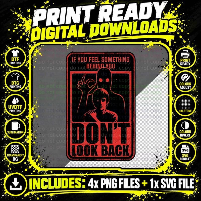 Horror Sign Following T-Shirt, Retro 80s Horror Tee Png SVG Digital Bundle
