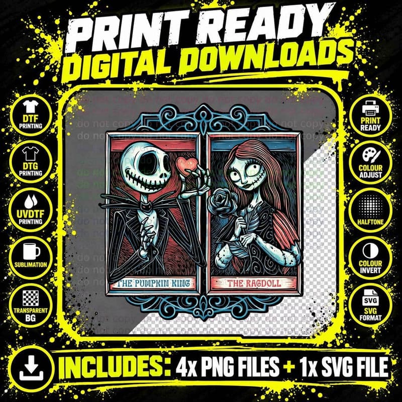 Jack Skellington T-Shirt, Gothic Romance Tee Png SVG Digital Bundle