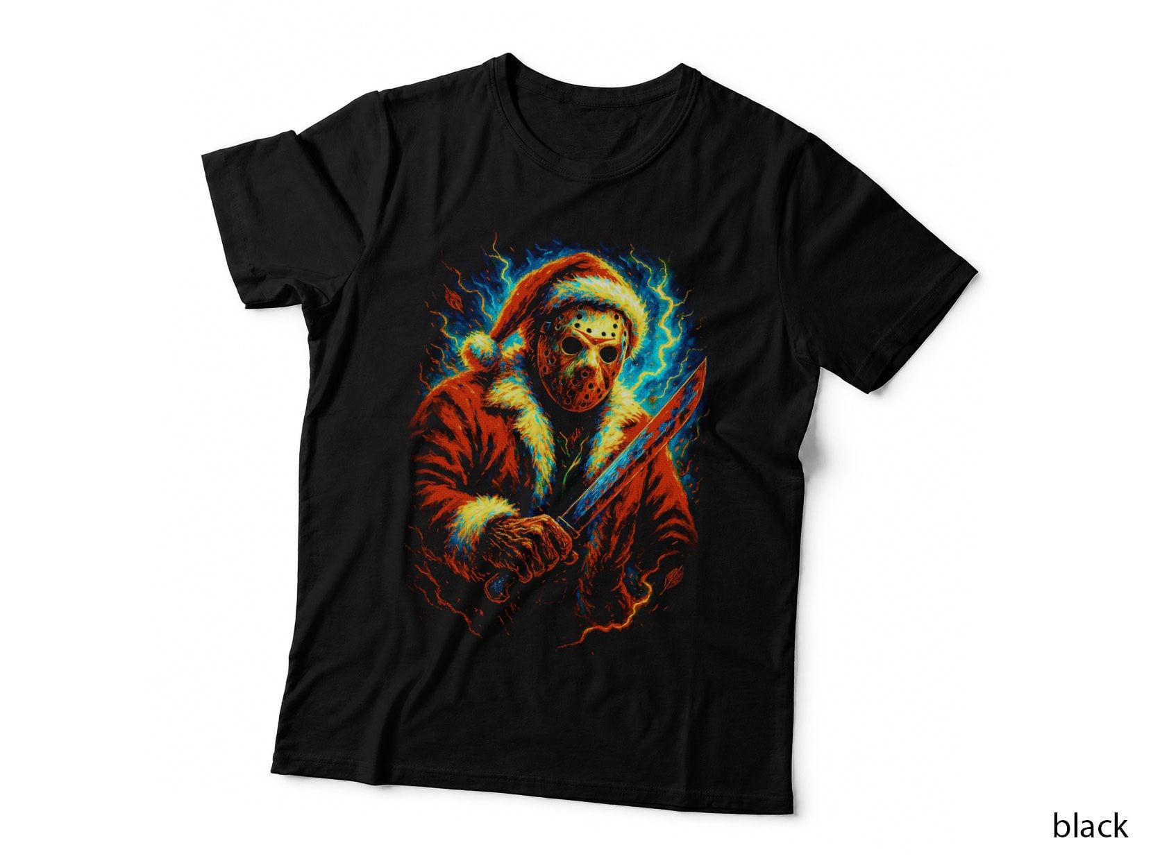 Jason Hockey Mask Killer Horror T-Shirt, Slasher Mask Print