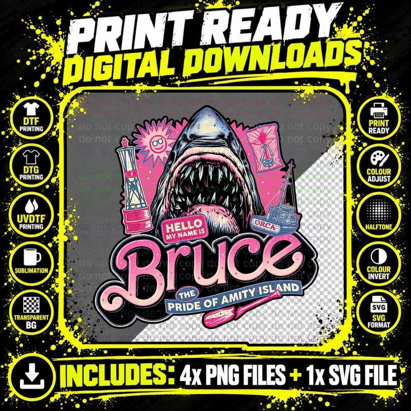 Jaws T-Shirt, Retro Horror Tee, Gift for Horror Fans Png SVG Digital Bundle