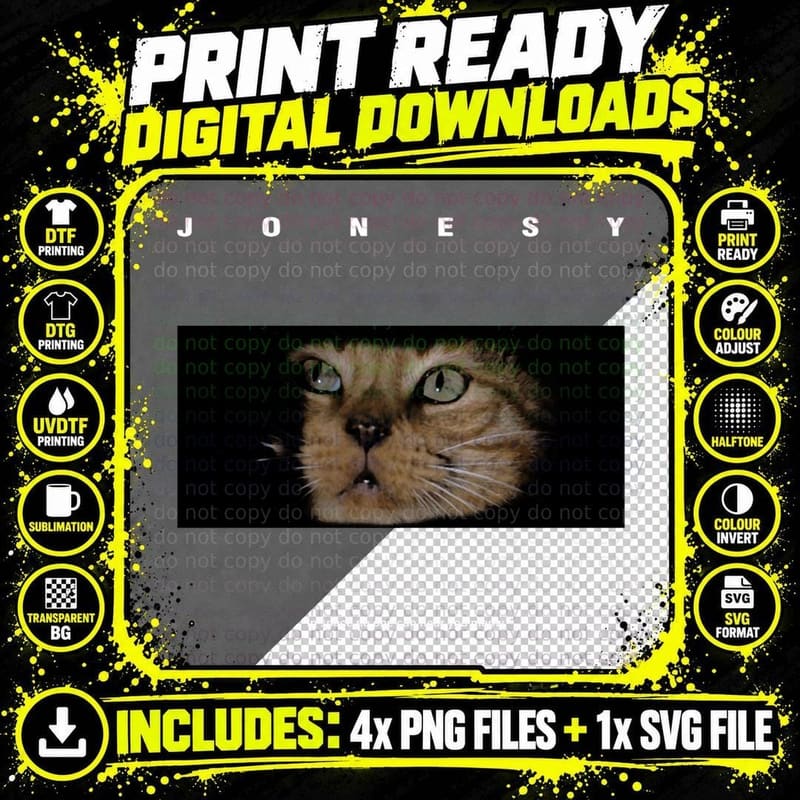 Jonesy Alien 1979 Retro Movie Cat T-Shirt Png SVG Digital Bundle