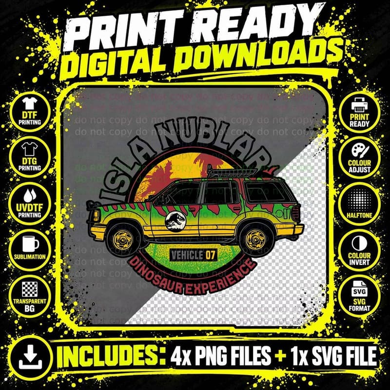 Jurassic Park Dinosaur Experience T-Shirt Png SVG Digital Bundle