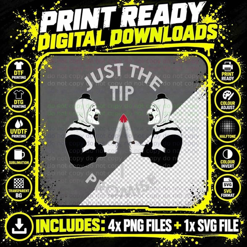 Killer Clown T-Shirt, Halloween Horror Art Png SVG Digital Bundle