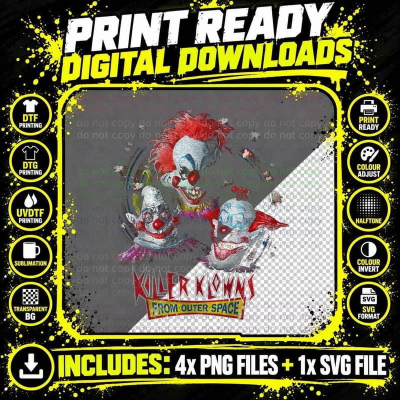 Killer Klowns from Outer Space T-Shirt Png SVG Digital Bundle