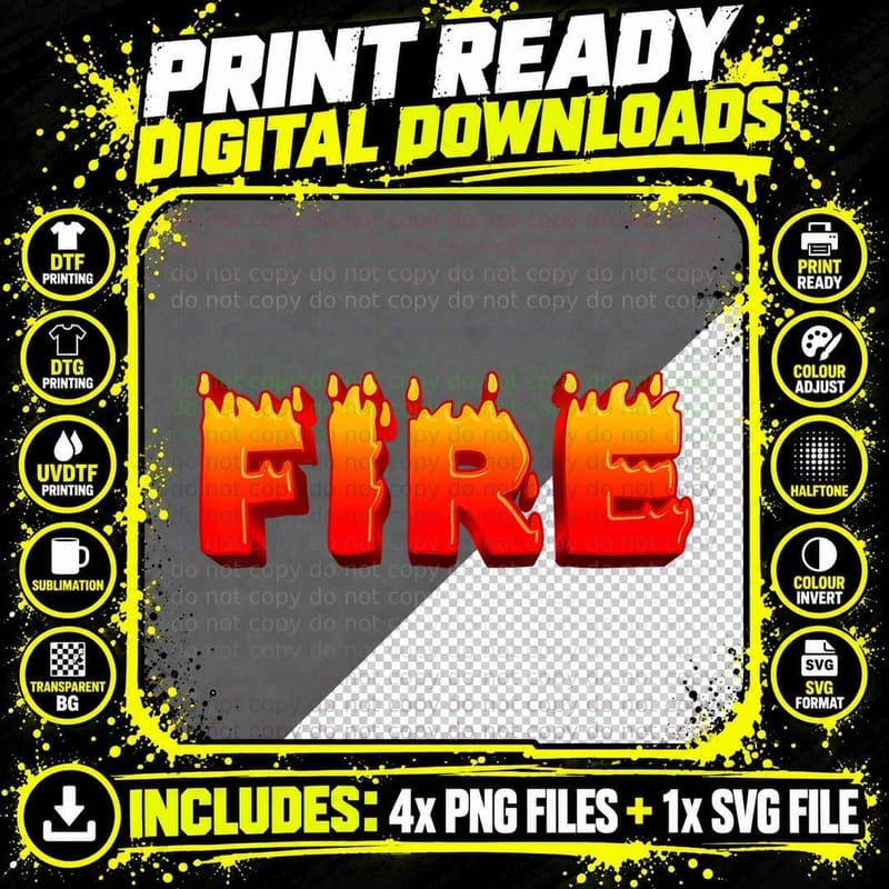 Last Minute Family Couples Halloween Fire and Ice Png SVG Digital Bundle
