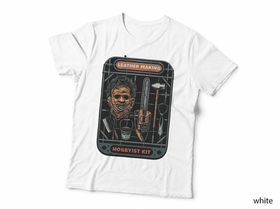 Leather Making Kit T-Shirt, Vintage Horror Aesthetic Tee, Gift for Crafters