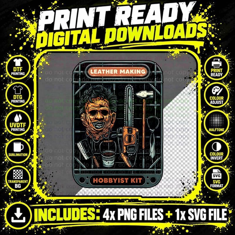 Leatherface Leather Hobbyist Kit T-Shirt Png SVG Digital Bundle