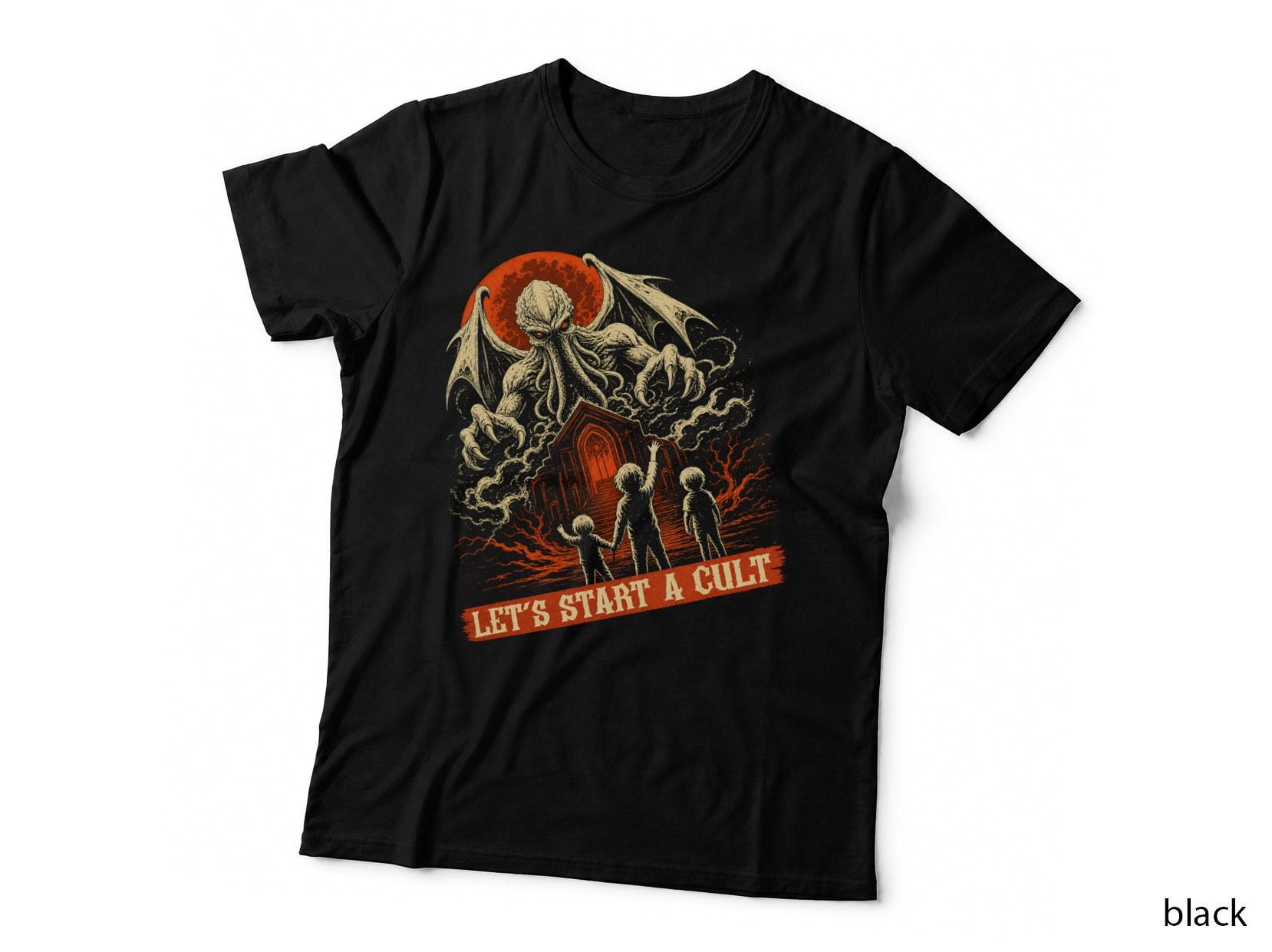 Let's Start a Cult T-Shirt Funny Cosmic Horror Lovecraft Occult Gothic Gift Tee